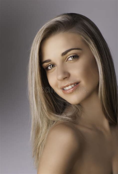 Portrait Of Beautiful Smiling Blonde Woman Stock Image