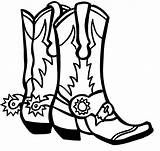 Cowboy Boots Drawing Coloring Boot Pages Clip sketch template
