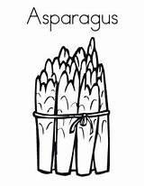 Coloring Asparagus Green Worksheet Pages Print Esparragos Printable Veggie Twistynoodle Template Toes Shoulders Knees Head Noodle Color Food Change Getcolorings sketch template