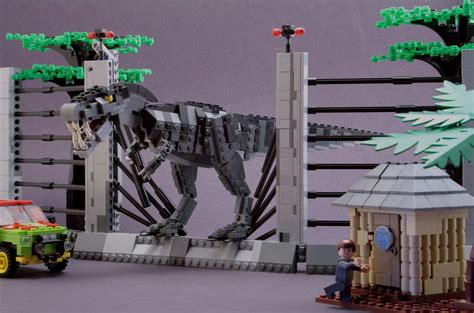 lego horse  standing  front   fence