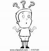 Question Mark Coloring Colouring Pages Cartoon Confused Marks Shrugging Boy Under Vector Emblem Properties Comment Leave sketch template