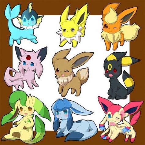 vaporeon jolteon flareon espeon eevee umbreon leafeon glaceon sylveon pokemon pokemon