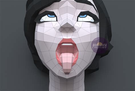 Ahegao Face 3d Model Template Graphics ~ Creative Market