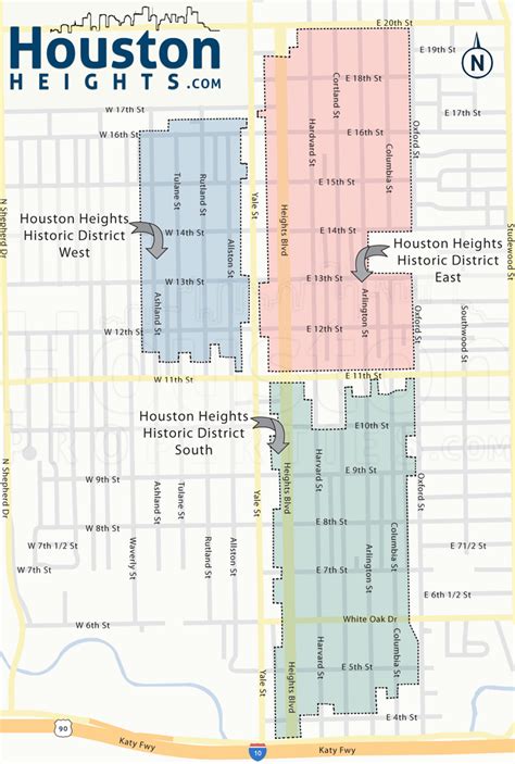 houston heights map  fantastic  houston heights maps