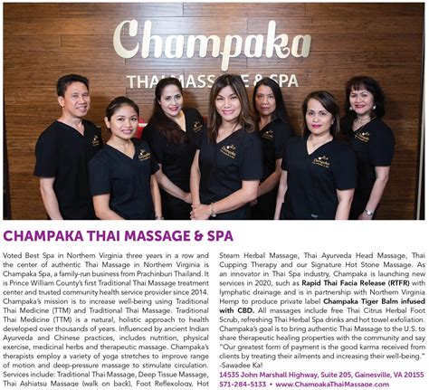 spa  gainesville  haymarket champaka thai massage