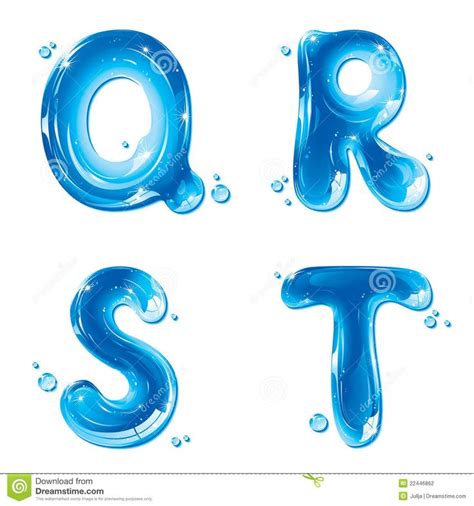 Abc Water Liquid Letter Set Capital Q R S T Liquid Alphabet Gel