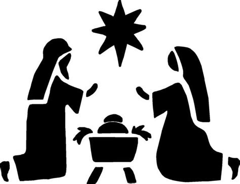 stencil christmas nativity simple manger scene