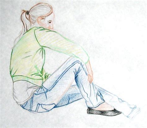 colored pencil figure drawing  mockturtlejam  deviantart