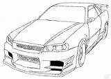 Fast Furious Nissan sketch template