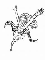 Coloring Pages Princess Power Barbie Printable sketch template