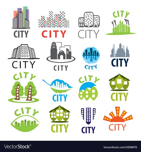 biggest collection city logo royalty  vector image