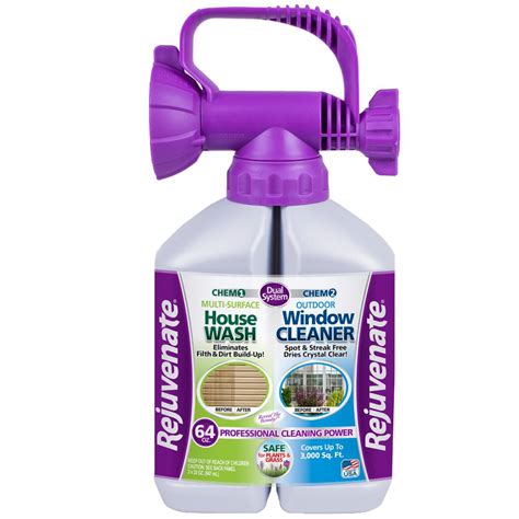 rejuvenate  oz dual system outdoor house wash  window cleaner rjhc wc  home depot