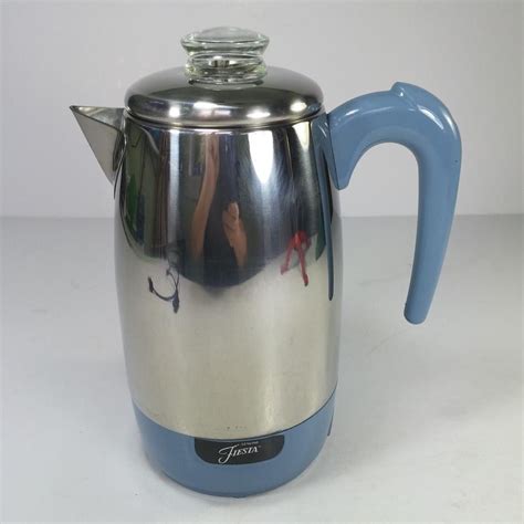 fiesta turquoise  cup electric percolator automatic coffee maker windmere model dep