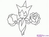 Pokemon Characters Roselia Coloring Cartoon Popular sketch template