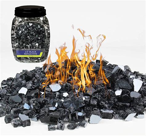 Black Fire Glass For Propane Fire Pit 1 2 Inch 10 Pounds