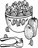 Salad Fruit Coloring Printable Pages Bowl Drawing Kids Getdrawings Salads Food Getcolorings Popular sketch template