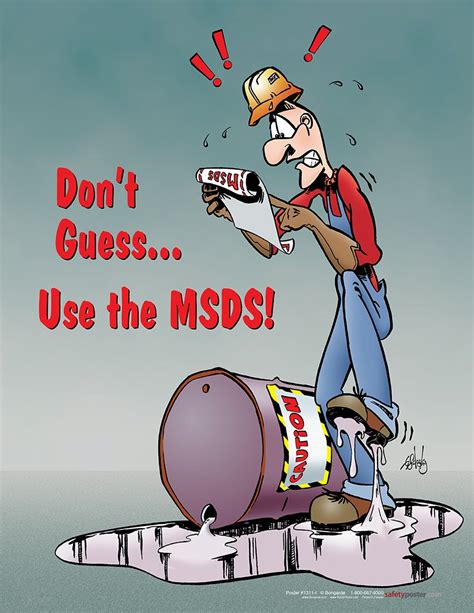 Don T Guess Use The Msds Chemical Safety Poster Industrial Warning