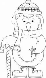 Coloring Penguin Christmas Pages Cute Winter Snowman Printable Penguins Digital Freebie Fringe Pingouin Beyond Sheets Crafts Stamps Adult Kids Templates sketch template