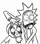 Morty Rick Drawings Trippy Easy Colorings Sketches sketch template