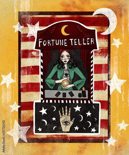 fortune teller circus vintage poster stock illustration adobe stock