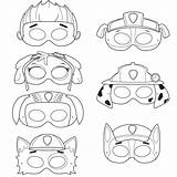 Patrol Paw Halloween Coloring Pages Masks Kids sketch template
