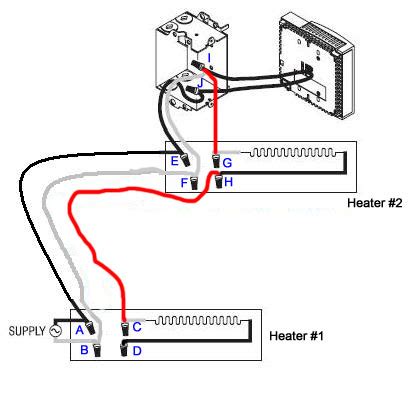 double pole  volt baseboard heater wiring diagram