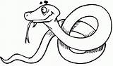 Snake Coloring Cartoon Kids Popular sketch template