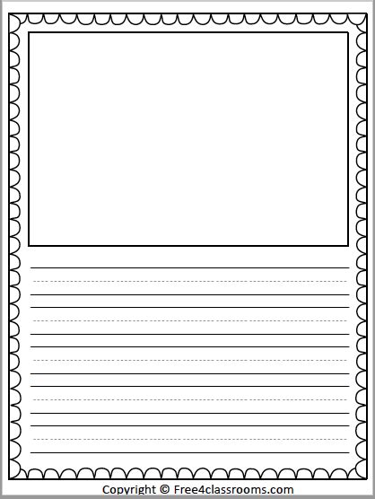 primary lined writing paper  drawing art box  worksheets