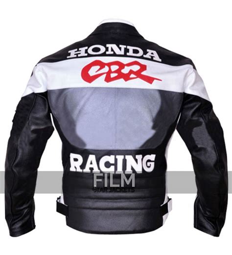 honda cbr racing greyblack motorcycle leather jacket