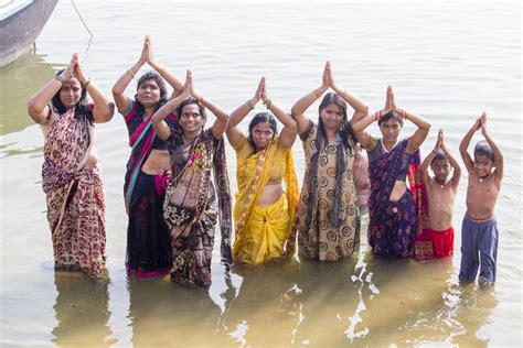 hindu women pilgrims take bath in the holy river ganges free nude hot