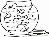 Fish Tank Coloring Pages Printable Aquarium Color sketch template