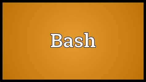bash meaning youtube