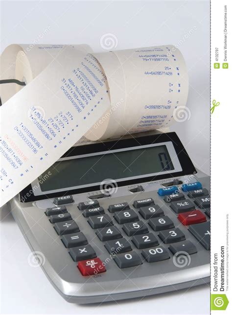 calculator  tape royalty  stock photography image