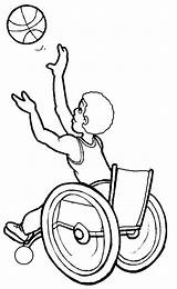 Basketball Coloring Pages Wheelchair Playing Clipart Disabilities Disability Printable Boy Disabled Colouring Sports Kids Physical Children Athlete Athletes Color Clip sketch template