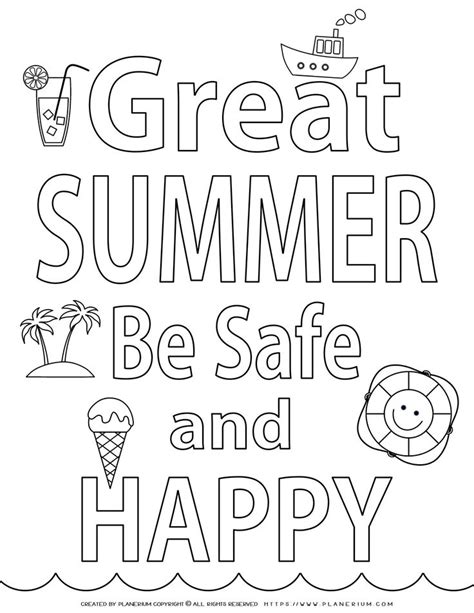 year coloring page  safe  summer planerium school