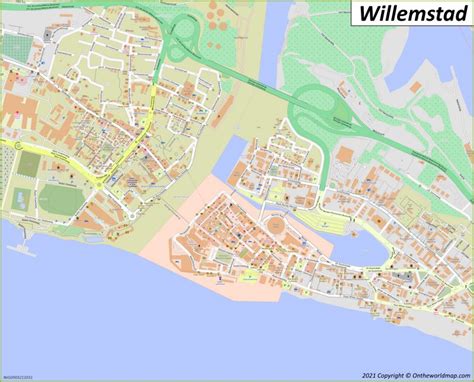 willemstad map curacao maps  willemstad