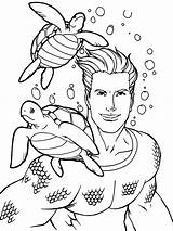 Coloring Aquaman sketch template