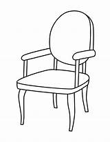 Coloring Chair Pages Clipart Armchairs Chairs Printable Clip sketch template