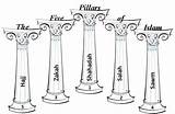 Islam Pillars Coloring Pages Five sketch template