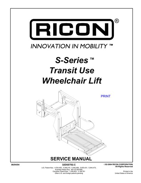 ricon  series wheelchair lift wiring diagram