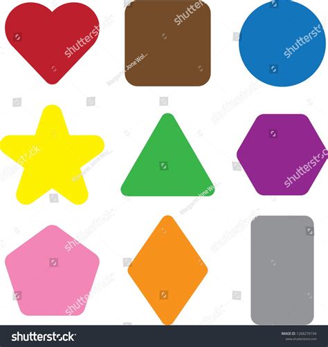 basic shapes   colors education clip art vector