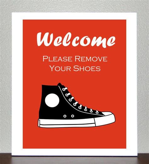 sign  remove  shoes print remove shoes etsy