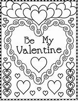 Coloring Valentine Valentines Pages Printable Cards Vintage Homemade Happiness sketch template