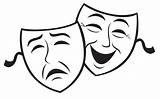 Clipart Faces Drama Theatre Masks Silhouette Acting Clip Getdrawings Clipartmag Clipground sketch template