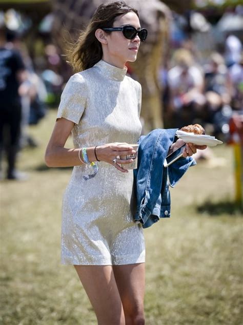 alexa chung rocks a mini dress for festival season celebrity