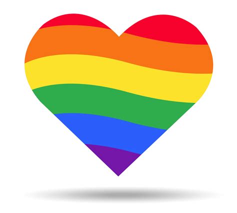 bandiera arcobaleno simbolo lgbt sul cuore  arte vettoriale