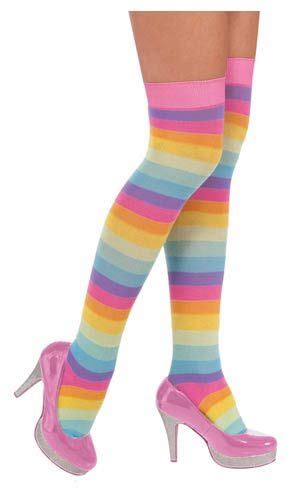 circus sweetie rainbow thigh high stockings with images