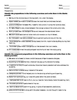 prepositional phrases worksheet high school promotiontablecovers