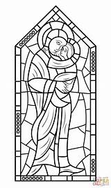 Stained Glass Coloring Mary Jesus Pages Mother Windows Window Virgin Drawing Printable Patterns Supercoloring Adult Christmas Clipart Lloyd Wright Frank sketch template