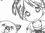 Coloring Dog Girl Manga Cute Wecoloringpage Pages sketch template